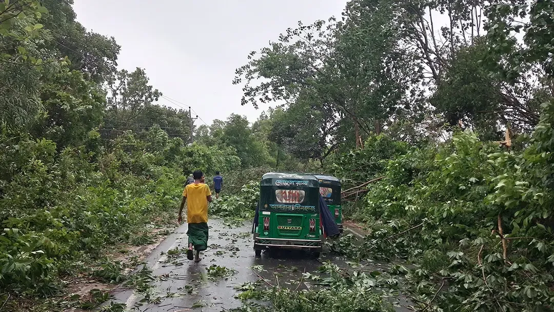 কালবৈশাখি ঝড়ে গাছ পড়ে ঢাকা-চট্টগ্রাম সড়ক যোগাযোগ বন্ধ