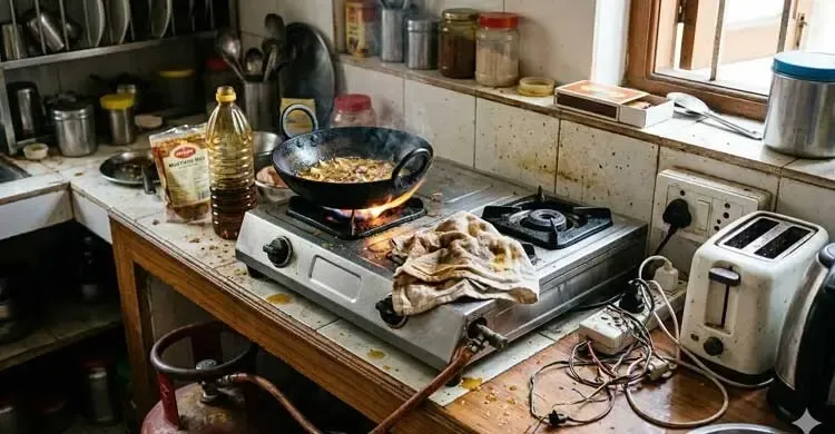 রান্নাঘরে আগুনের ঝুঁকি বাড়ায় যেসব সাধারণ জিনিস