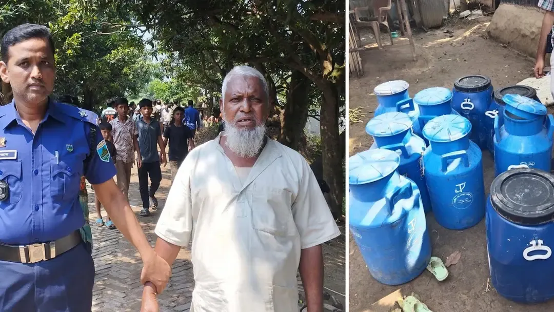 কৃষকদল নেতার বাড়িতে নকল দুধ তৈরির কারখানা, সরঞ্জামসহ বাবা আটক