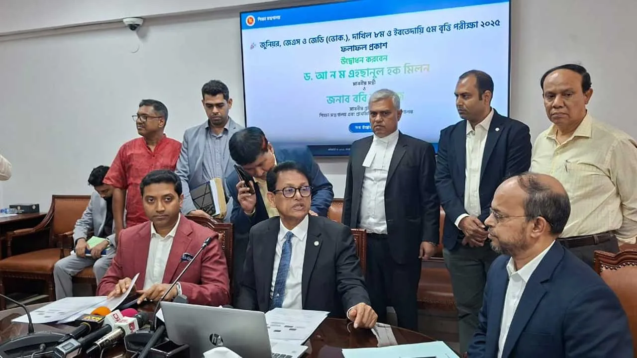 জুনিয়র বৃত্তি পরীক্ষার ফল প্রকাশ