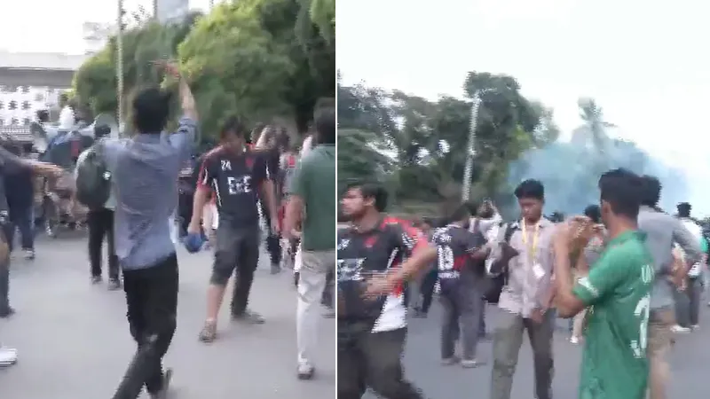 পুলিশ-শিক্ষার্থী সংঘর্ষ, টিয়ারশেল-সাউন্ড গ্রেনেড নিক্ষেপ