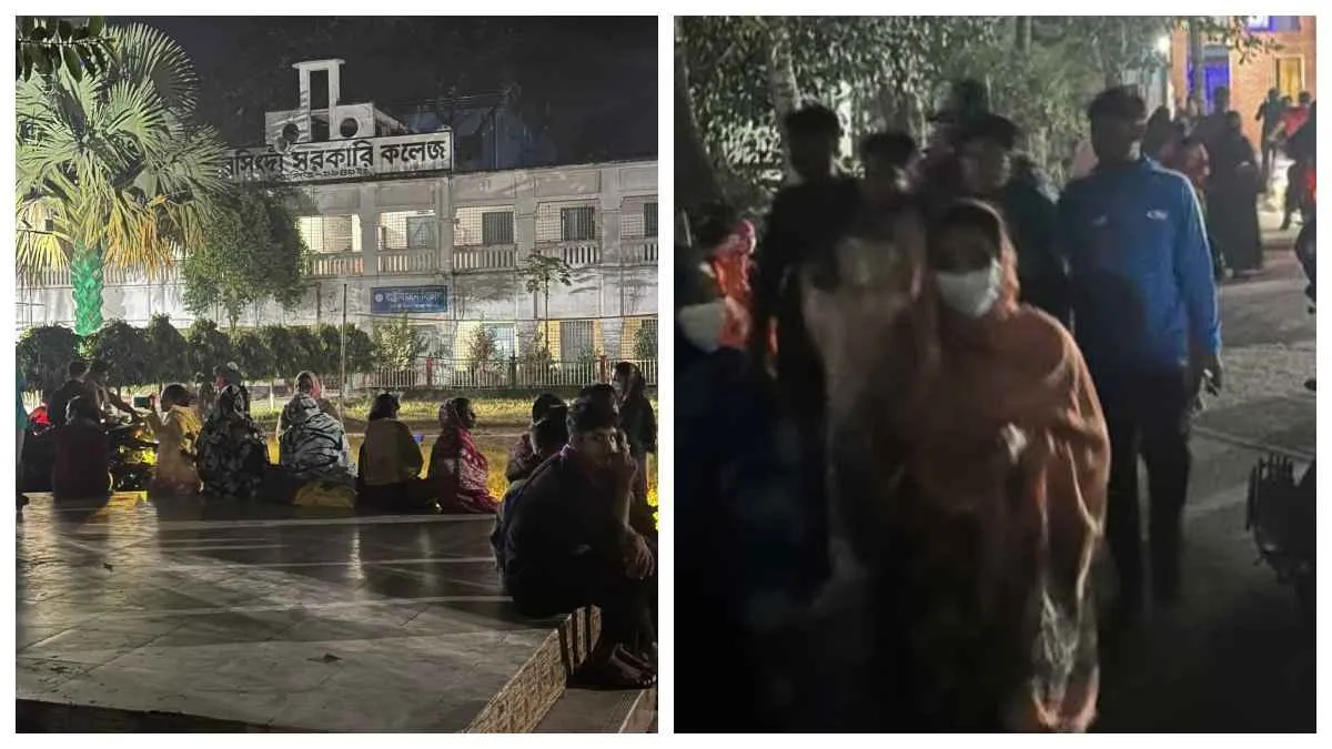 নরসিংদীজুড়ে ভূমিকম্প আতঙ্ক, খোলা আকাশের নিচে মানুষের রাতযাপন