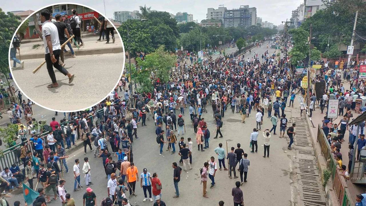 নতুনবাজারে শিক্ষার্থীদের সঙ্গে ছাত্রলীগের সংঘর্ষ
