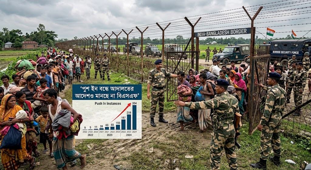 পুশ ইন বন্ধে আদালতের আদেশও মানছে না বিএসএফ