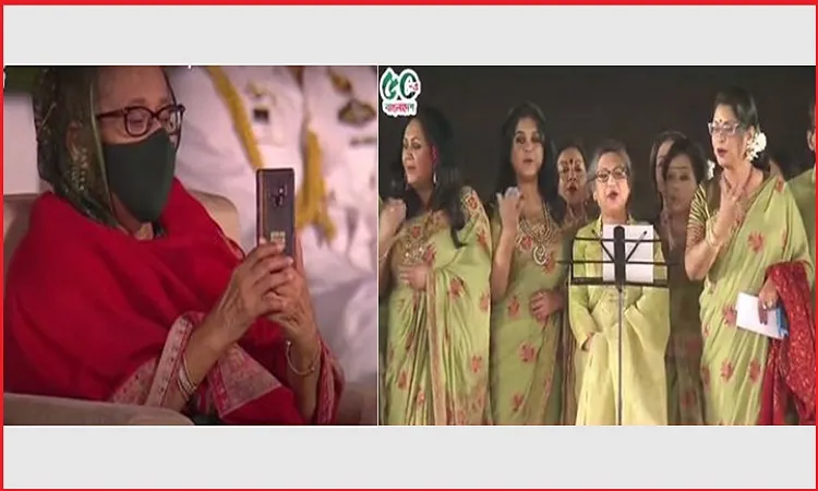মুজিববর্ষে মঞ্চে গান গাইলেন শেখ রেহানা, ভিডিও করলেন প্রধানমন্ত্রী