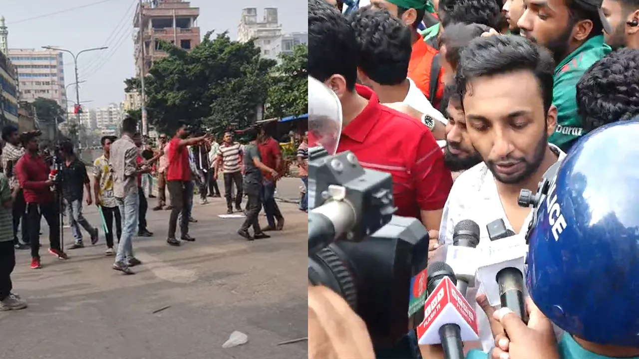 মিরপুরে ফের সাকিব ভক্তদের আন্দোলন, ধাওয়া-পাল্টা ধাওয়া