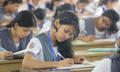 students sitting for exam