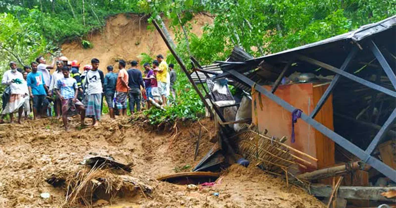 সিলেটে রাতে টিলা ধসে এক পরিবারের চারজন মাটিচাপা