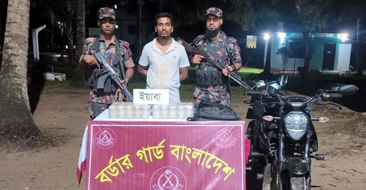 টেকনাফে বিজিবি চেকপোস্টে এক লাখ পিস ইয়াবাসহ যুবক আটক