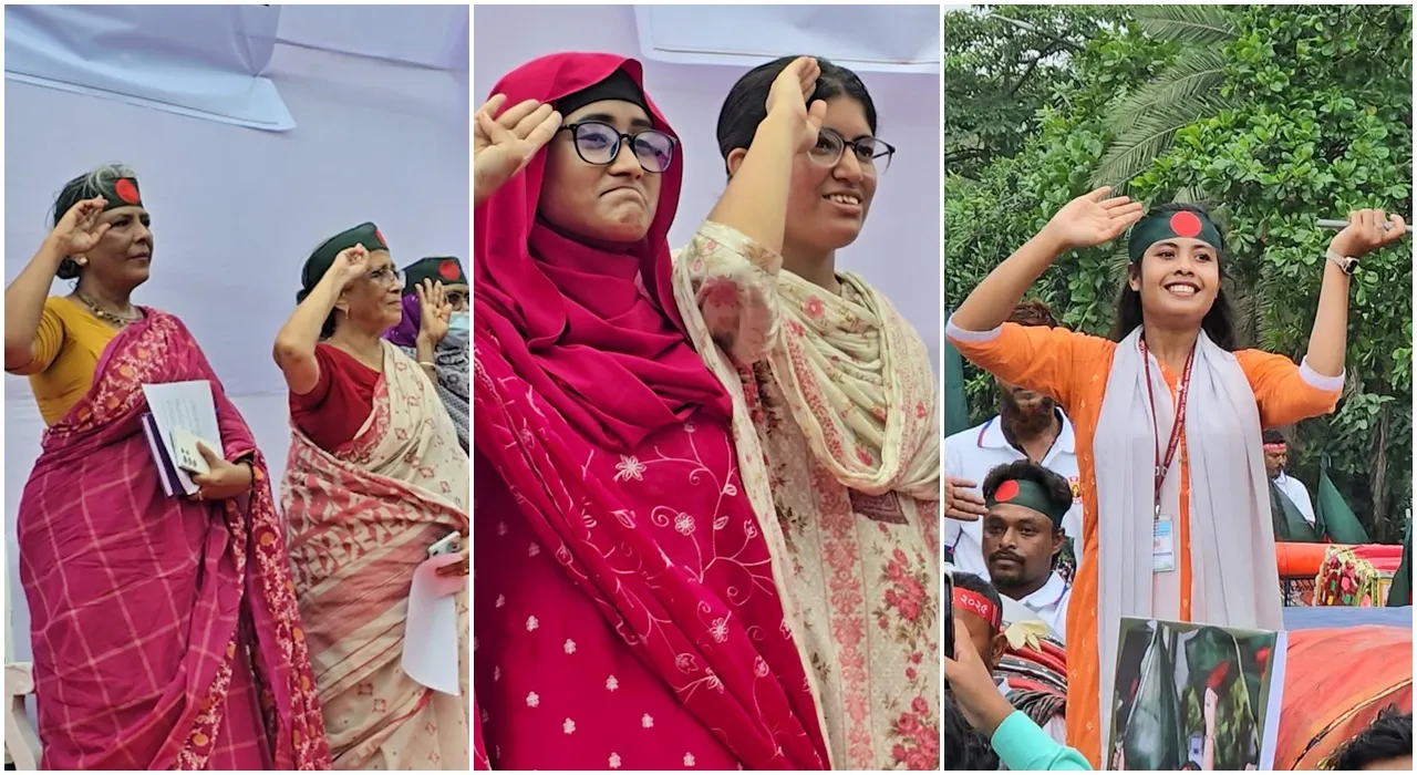 Two advisors and over a hundred women stood and saluted rickshaw pullers
