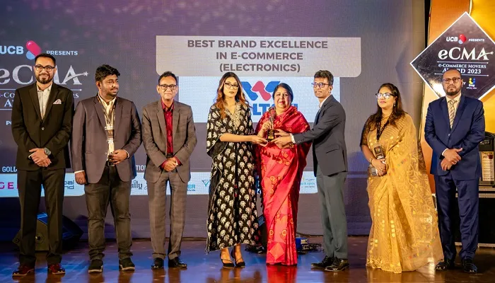 বেস্ট ব্র্যান্ড এক্সিলেন্স হিসেবে ‘ইকমা’ পুরস্কার পেলো ওয়ালটন ই-প্লাজা