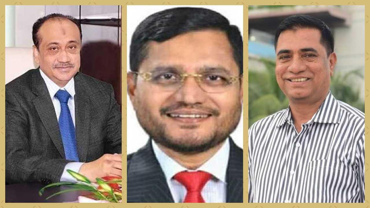 বাঁ থেকে এস আলম গ্রুপের কর্ণধার সাইফুল আলম মাসুদ, চট্টগ্রাম দক্ষিণ জেলা বিএনপির আহ্বায়ক আবু সুফিয়ান ও যুগ্ম আহ্বায়ক এনামুল হক এনাম